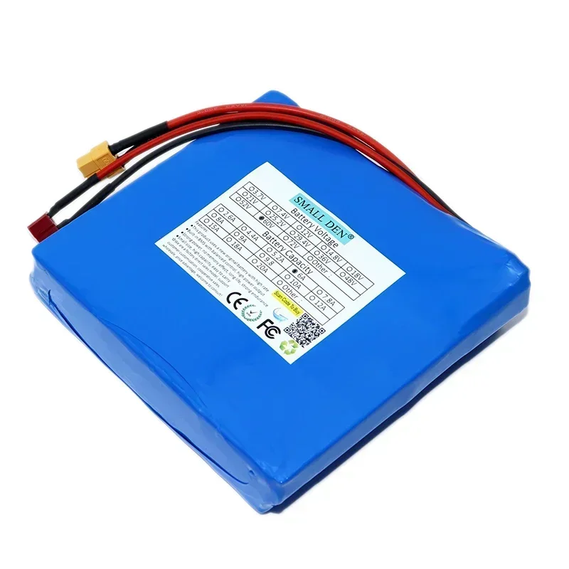 Kemasan baterai lithium isi ulang 18650 60V 6AH baterai daya 6000mAh 16S2P 15A baterai isi ulang tenaga surya BMS 900W bawaan