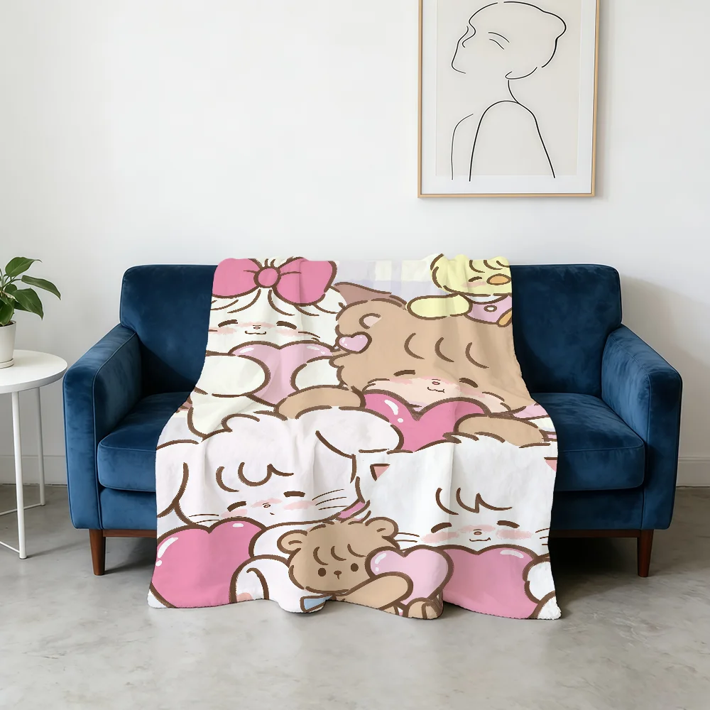 Cartoon L-Lil Ala Mode M-Mikko Blanket Flannel Warm Soft Throw Blanket For Room Sofa Childish Birthday Gifts