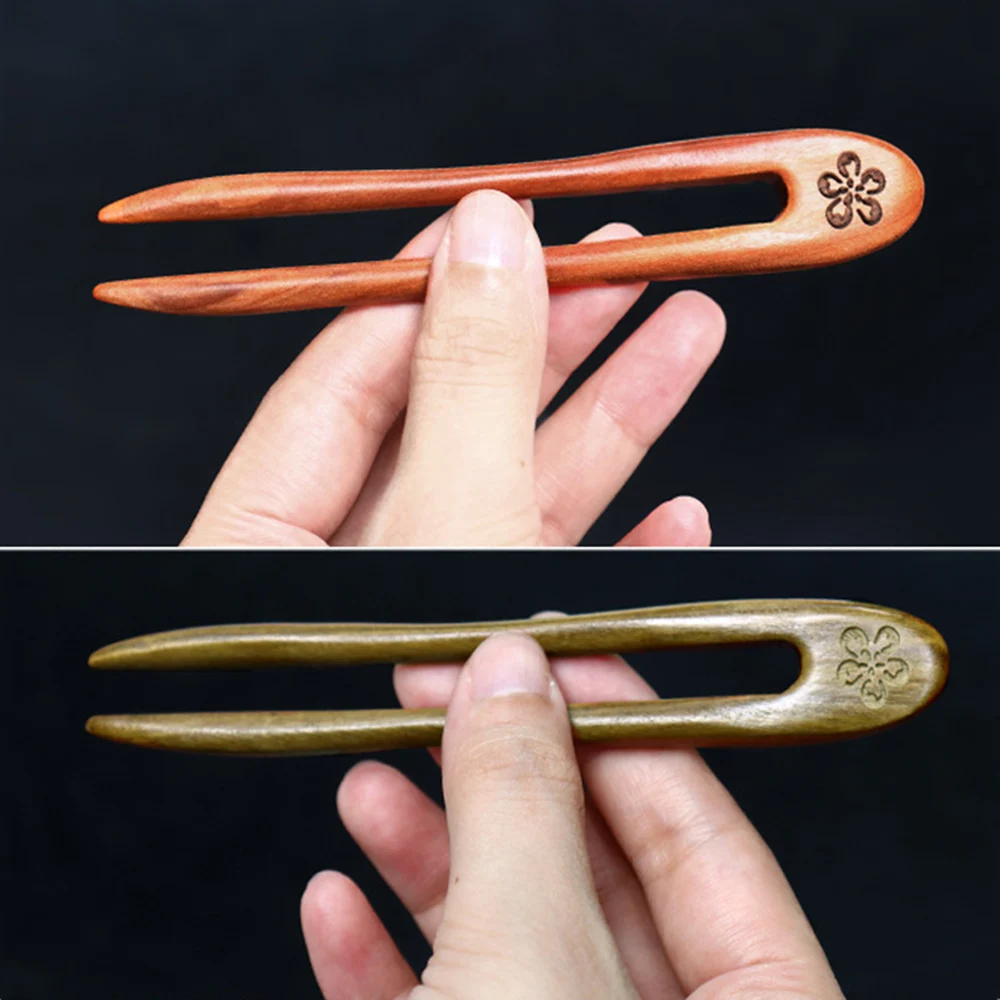 

Vintage Hair Stick hair styling tools for women Green Sandalwood U-shape Hair Chopsticks for Banquet Wedding Dresses Skirts