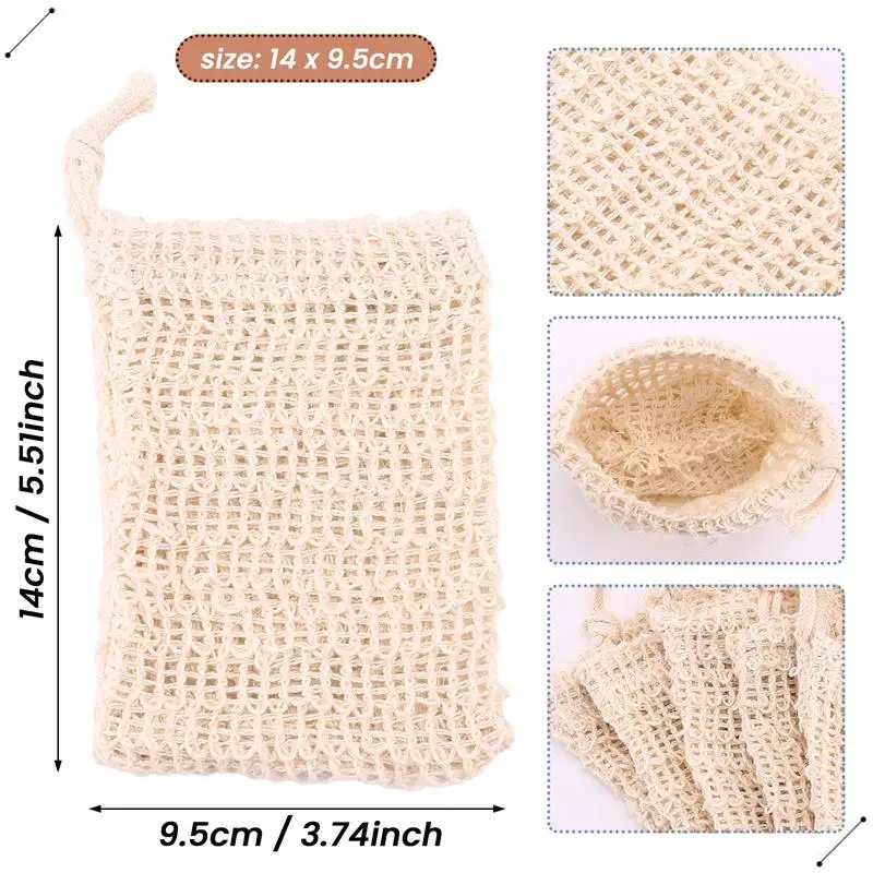 15 Packs Of Soap To Exfoliate Natural Flax Soap Bag