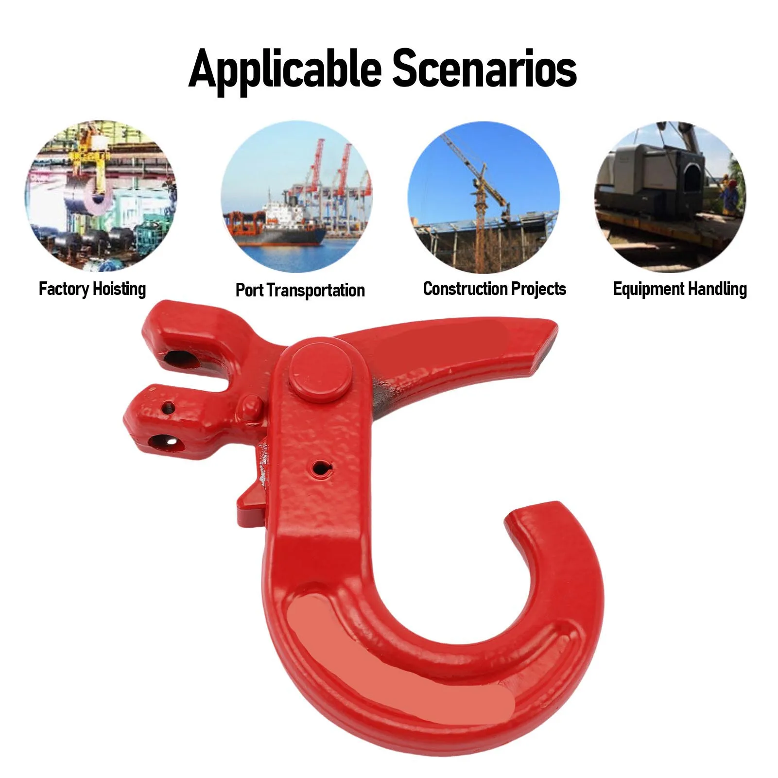 تحميل هوك الأمان سلسلة الأمان هوك 1.12T الحمولة الصف 80 سبائك الصلب مزورة Clevis خطاف الانزلاق للرفع والنقل #1