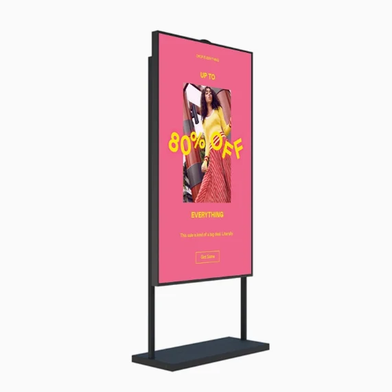 High Brightness Shop Window Display Indoor 55inch Android 4K 2500nits Vertical LCD Floor Stand Digital Signage