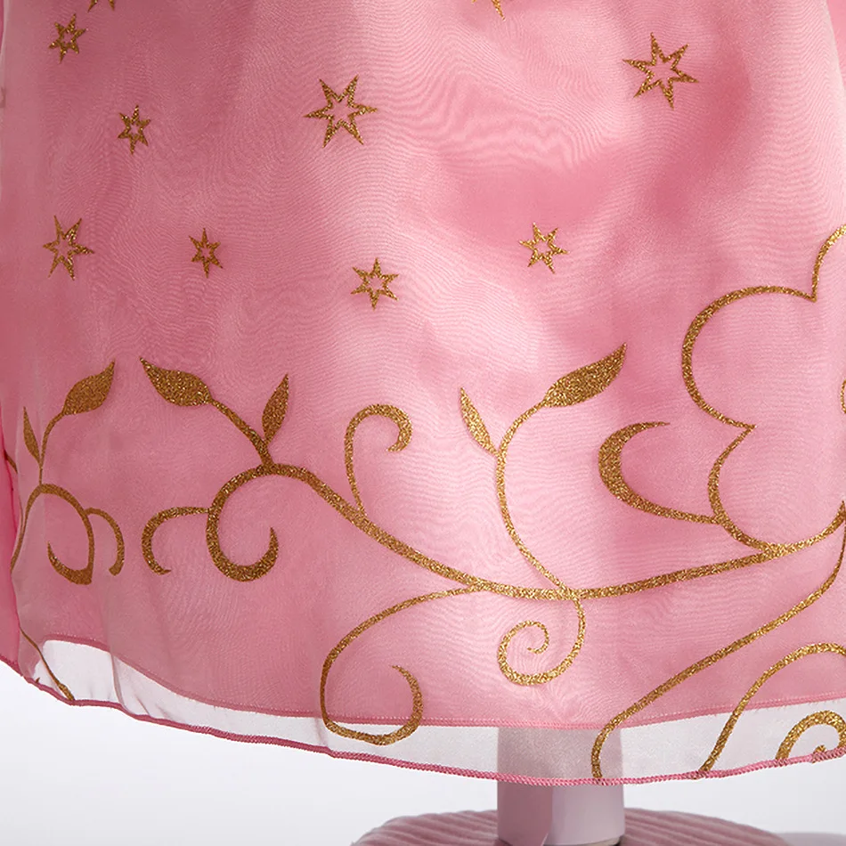 Girls Spaghetti Strap Aurora Cosplay Gown Set Sleeping Beauty Costume for Birthday Halloween Carnival Party image 6