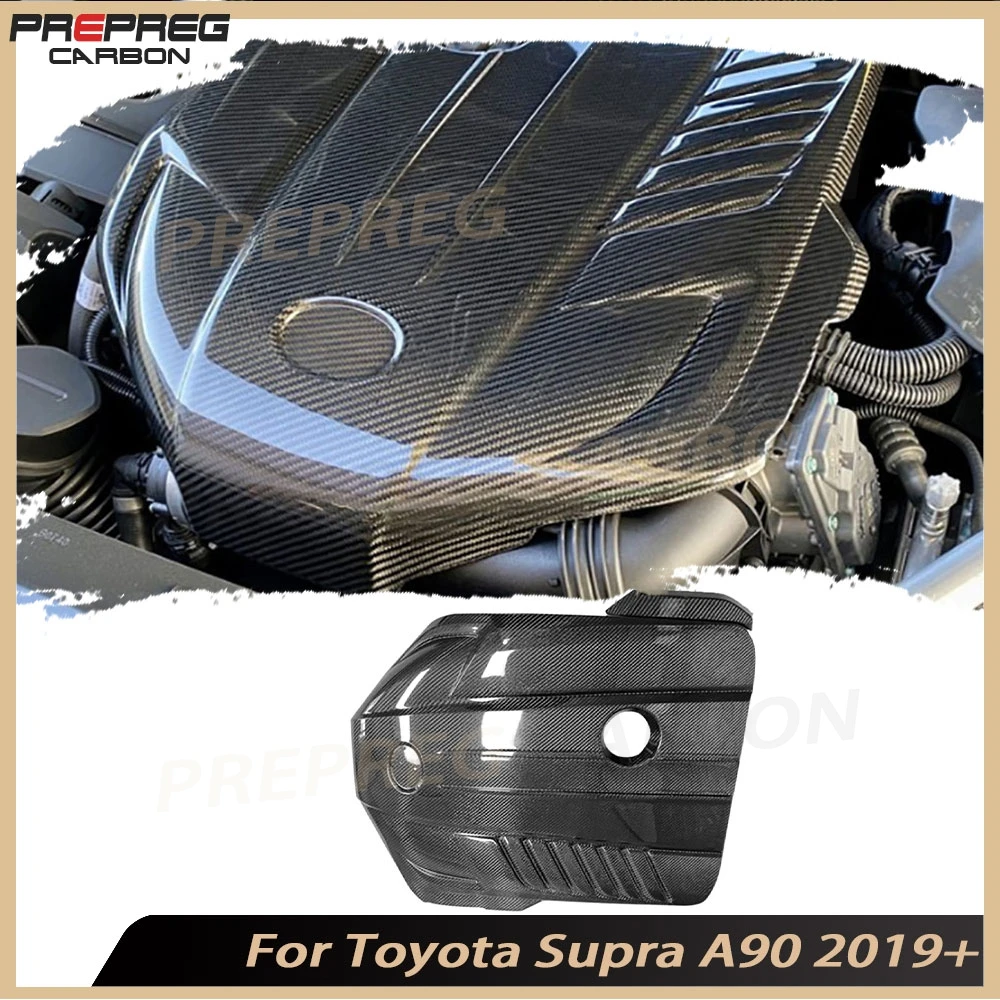 

for Toyota Supra A90 2019+ Inner Engine Hood Cover Trim Forged Carbon Fiber Engine Hood Bonnet Cover Cap Body Kits FRP