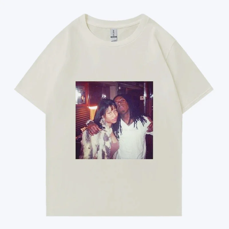 Camiseta gráfica Vintage Rap Nicki Minaj y Lil Wayne, ropa de calle musical para hombre y mujer, camiseta de manga corta de algodón Unisex