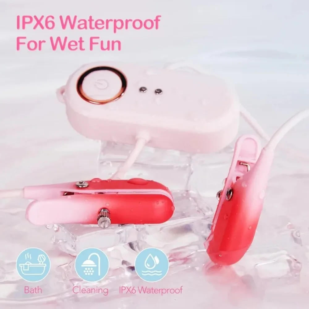 Rechargeable Wearable Nipple Clamp Vibrator for Women 2 in 1 Clitoris Stimulator Pink Massager Adult Sex Toy for Couples Silent view 2