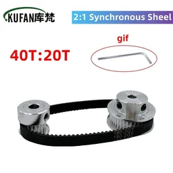 2GT Pulley GT2 Timing Belt Pulley 40teeth 20teeth 5mm/6/8mm Reduction 2:1/1:2 Belt Width 6mm for 3D Printer DIY Accessories