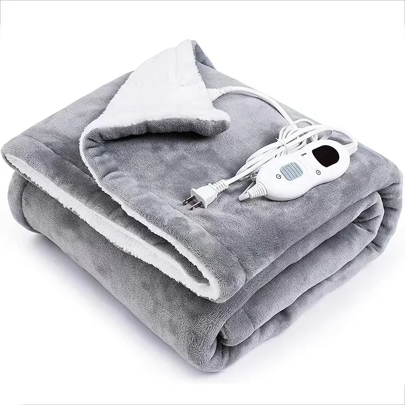 Dropshipping Customized Flannel Electric Thermal Blanket Wear Resistant Soft Plush Washable blanket for home outdoor