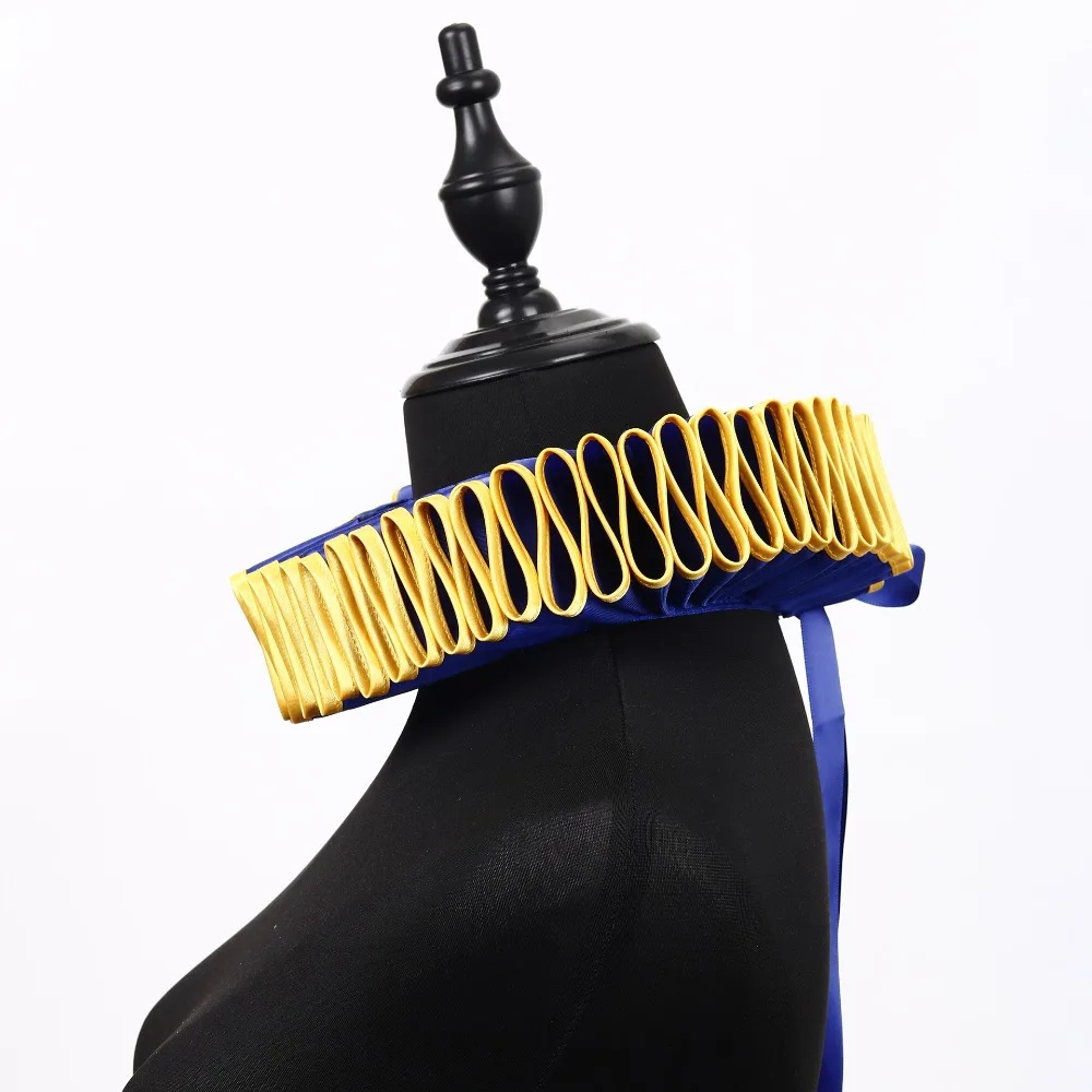 Elegancki kołnierzyk na Halloween z falbankami, vintage kołnierz klauna cyrkowego, kołnierz renesansowy, odpinany fałszywy kołnierz