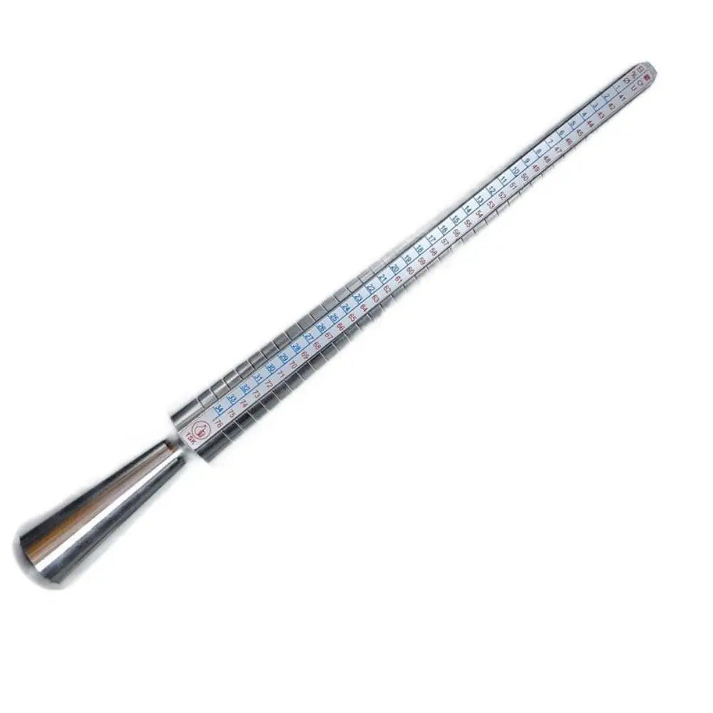 Durable Ring Sizer Measuring Tool Set Aluminum Ring Mandrel Ring Stick Jewelry Sizers Kit Smooth Edges Metal Gauge