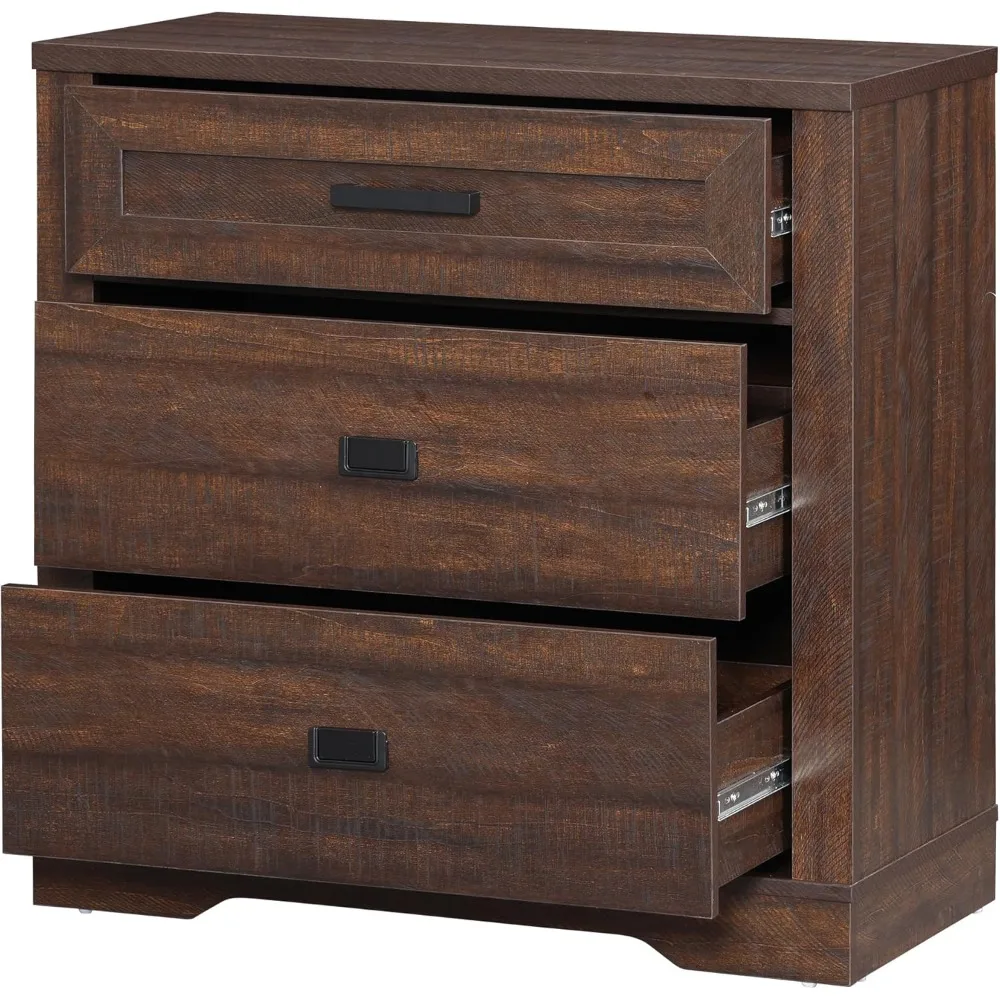 منضدة مزرعة حديثة كبيرة بعرض 31.5 بوصة مع أدراج كبيرة الحجم لغرفة النوم، طاولة بجانب السرير بطول 32 بوصة