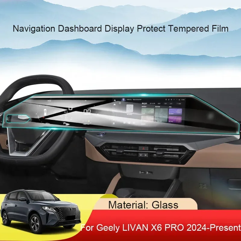 

For Geely LIVAN X6 PRO 2024-2025 Car GPS Navigation Screen Protect Glass FilmAuto Dashboard Display Tempered Sticker Accessories