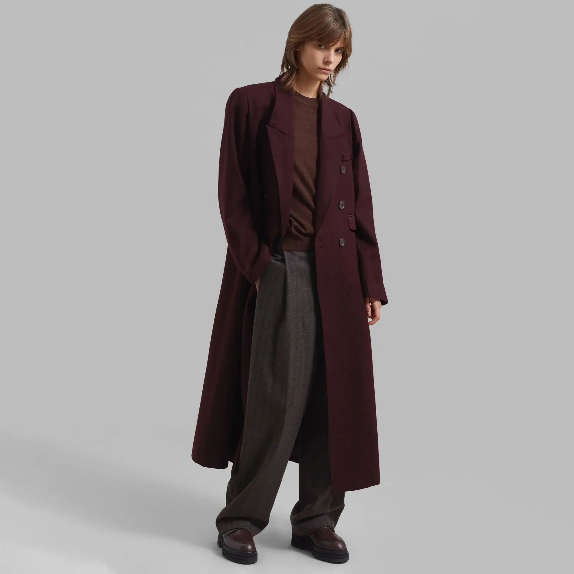 

Women's Long Trench Coat Autumn Casual Solid Color Versatile Sophisticated Feel Fashion Outerwear for Ladies