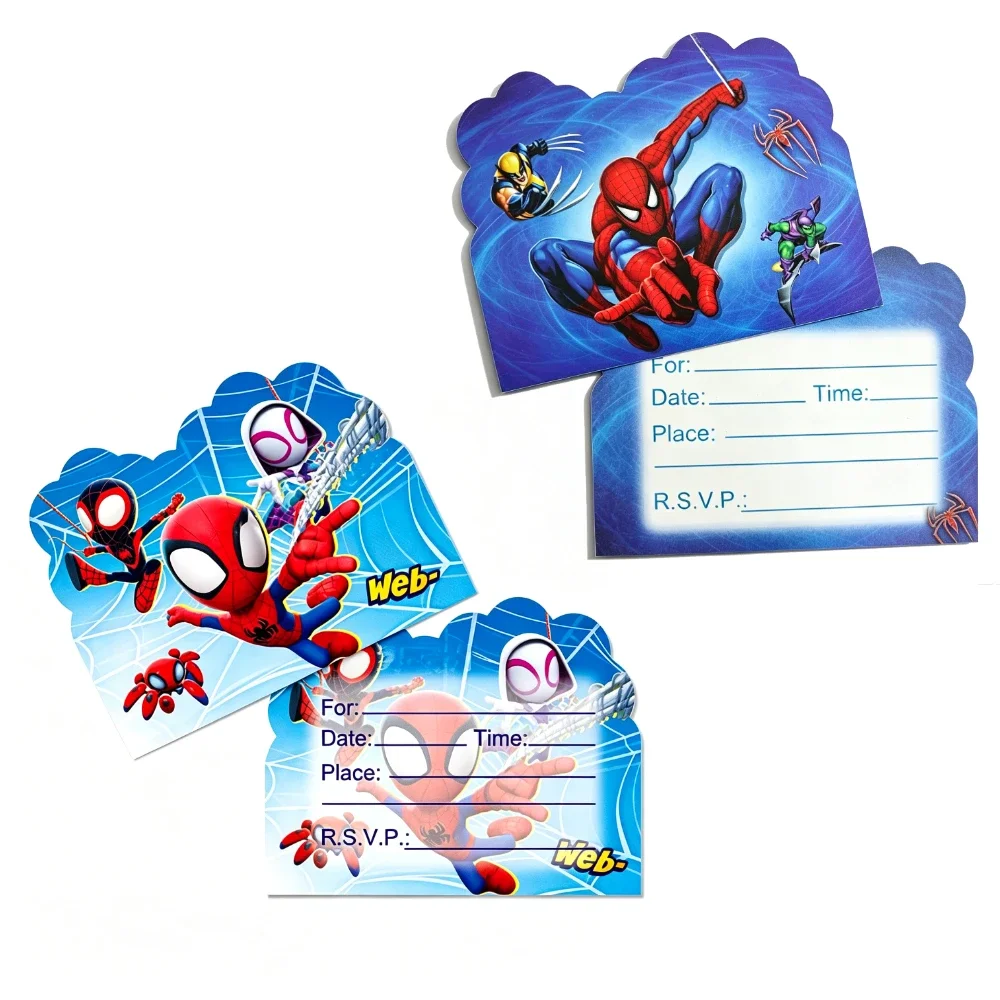 Superhero Birthday Invitation Cards & Candy Bags, Kids Fillable Party Invites, Home Party Decor Supplies