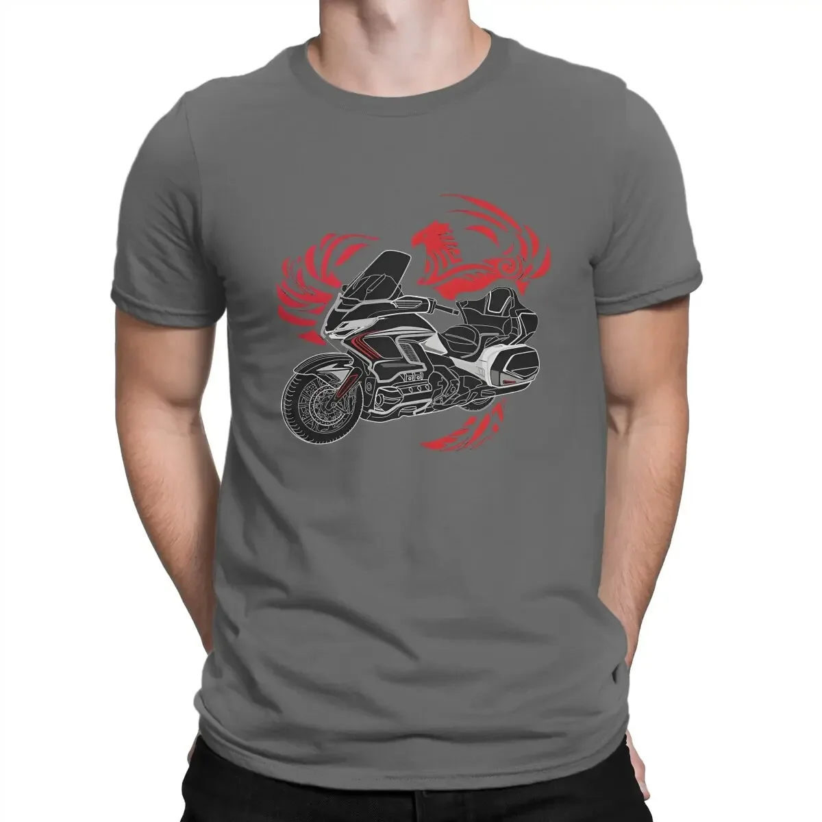 Goldwing Legend Motorcycle Men TShirt H-Hondda Crewneck Tops Fabric T Shirt Funny Top Quality Gift Idea