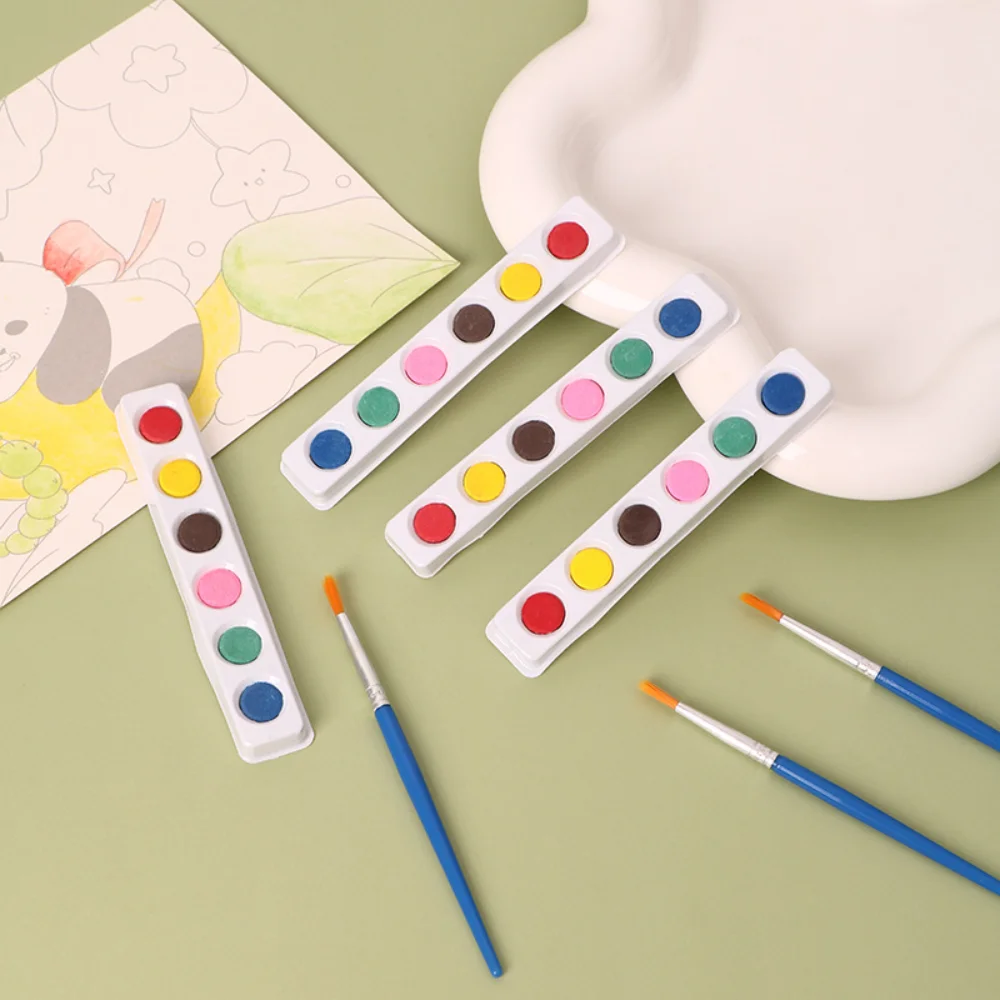 

6-цветный карманный набор акварельных красок, дорожная акварельная краска с кистью, идеальный набор акварельных красок для начинающих, подарок для энтузиастов
