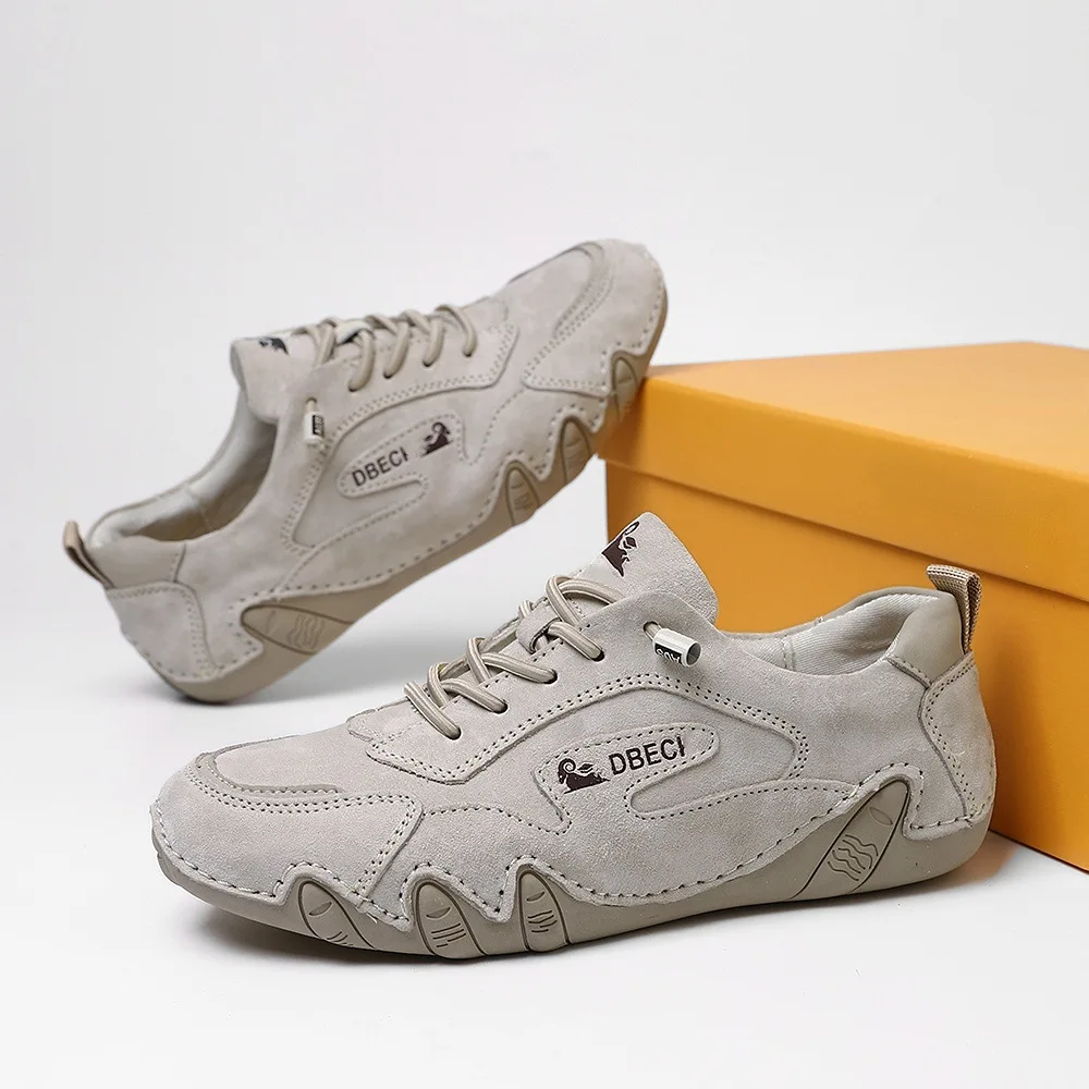 

Leather Outdoor Casual oes ex Large Size Spring Summer Sports oes Breathable round Toe Rubber Outsole Faionable