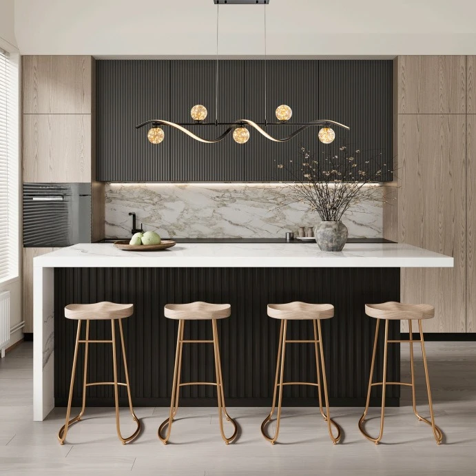 Modern simple indoor restaurant lighting chandelier wave lighting