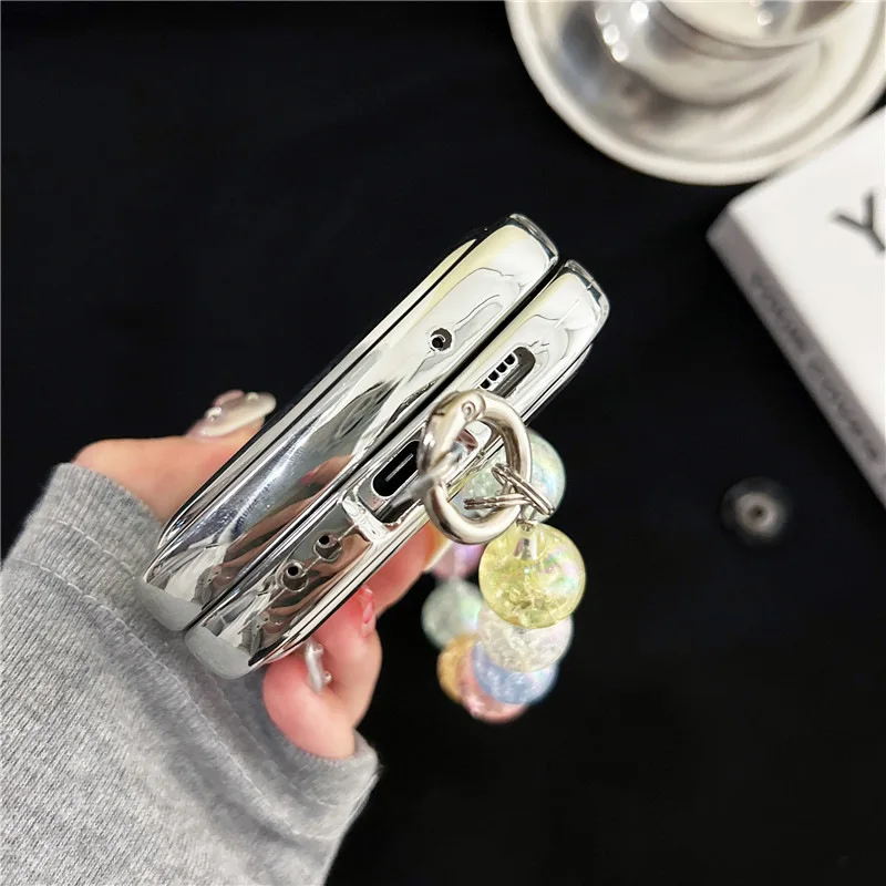Cartoon Princess Wave Electroplating for Samsung Galaxy Z Flip 8 7 6 5 Protective Back Cover for ZFlip8 ZFlip6 ZFlip7 Case Shell