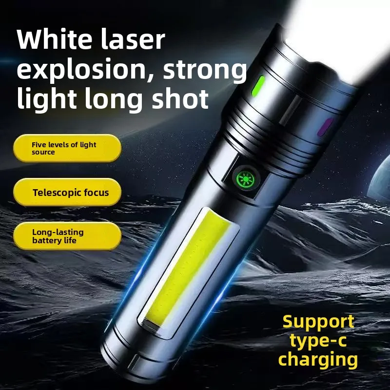 Multifunctional High Power Strong Flashlight Portable Protective for Outdoor Professional Lighting Wild Camping