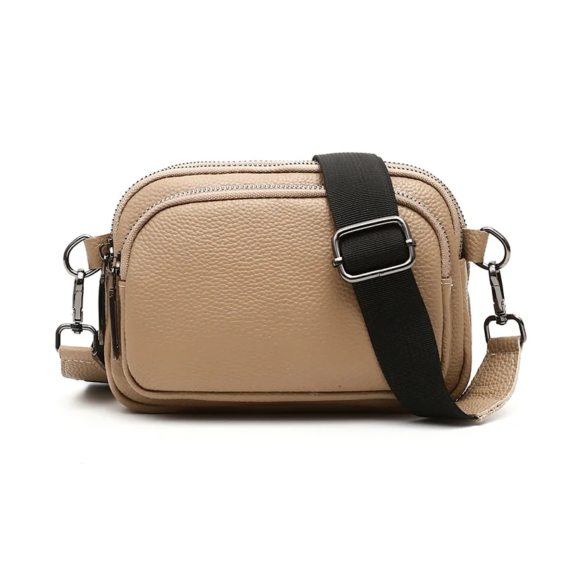 

100% Genuine Leather Shoulder Bag For Women Rectangle Bags Crossbody Luxury Designer Handbag Female Solid Color Messenger 2025