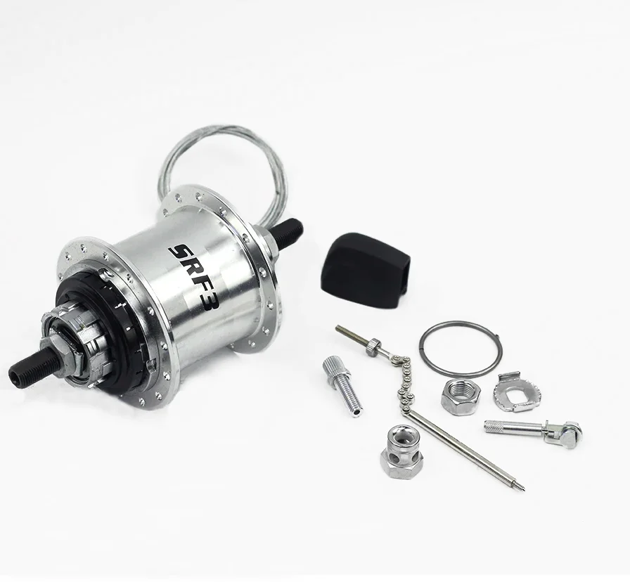 Piasta tylna rowerowa Sturmey Archer SRF3N z wewnętrznym mechanizmem 3*2 biegów, 28 otworów, 111mm, pasuje do Bromptona, do rowerów składanych.