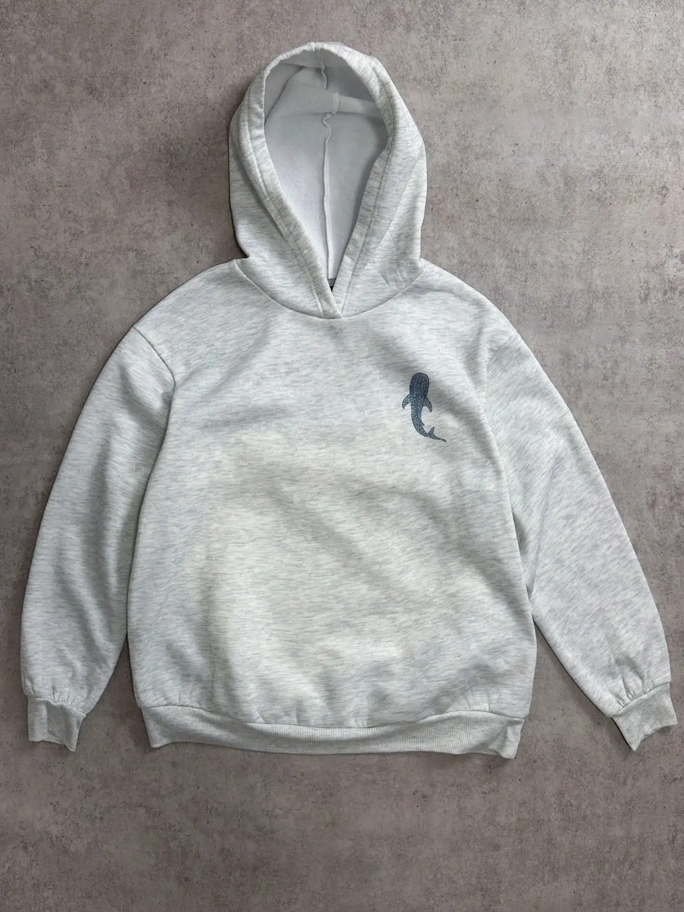 

Комплект из толстовки с графическим принтом серого китового акулы и шорт, повседневный пляжный наряд