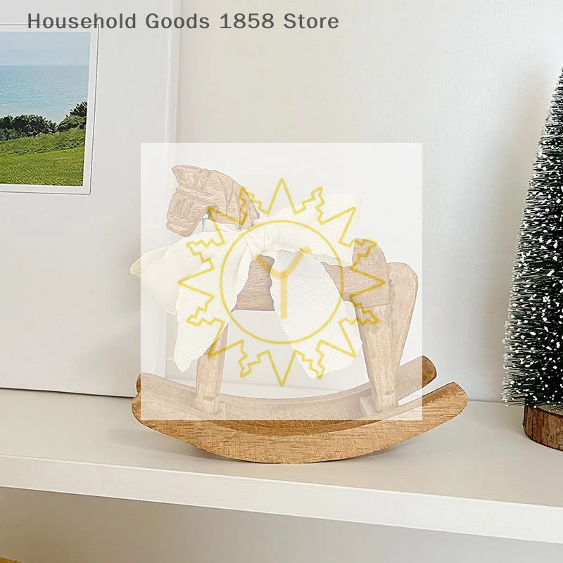 Creative Hand Carved Wooden Horse Series Retro Style Rocking Horse Desktop Decoration Ornament For Friends Commemorative Gift