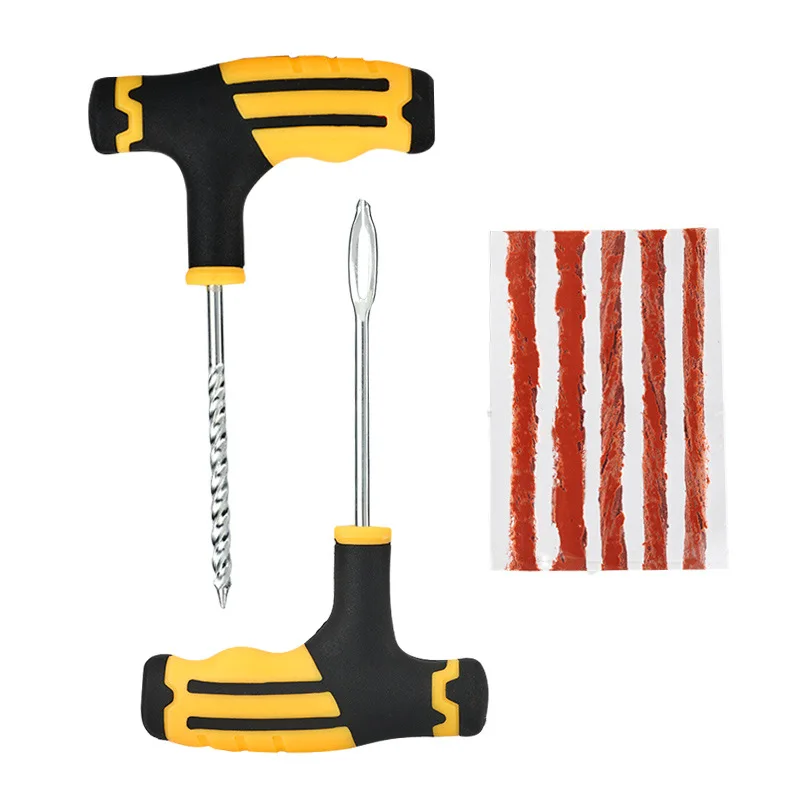 Car Auto Emergency Tire Repair Kit Rubber Strip PVC Tools Puncture Plug Tyre Set Stirring Glue Sticks Automotive Accessories