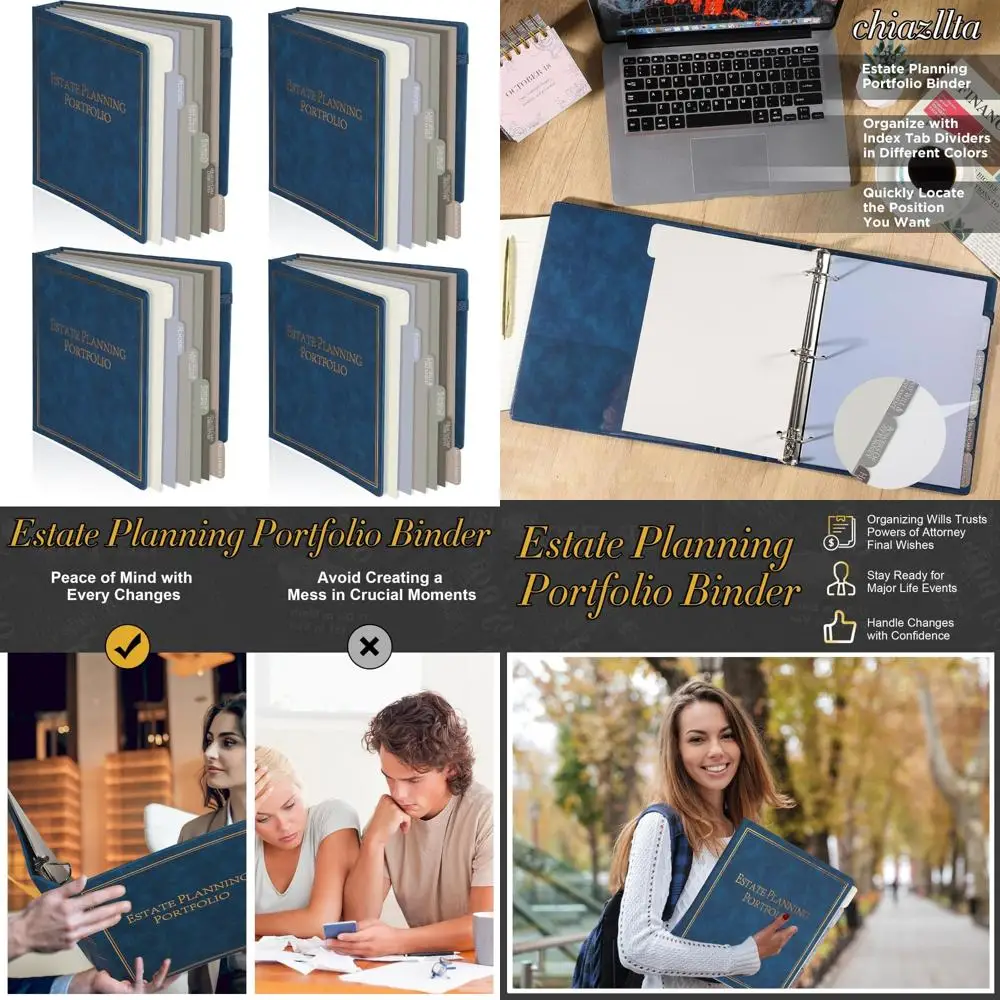 

Estate Planning Portfolio Binder with Index Tabs, When I Die Organizer, End of Life Planner Organizer