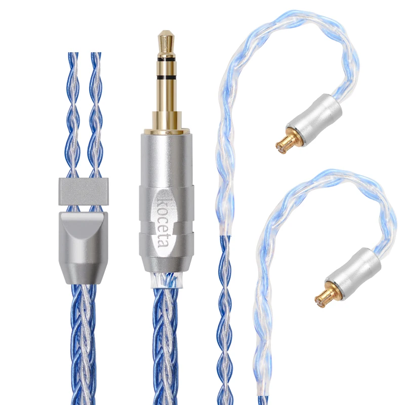 Koceta A2DC IEM Cable auriculares electrónica de consumo OFC plateado para ATHLS50is/70is/200is/300is/400is/E40/E50/E70