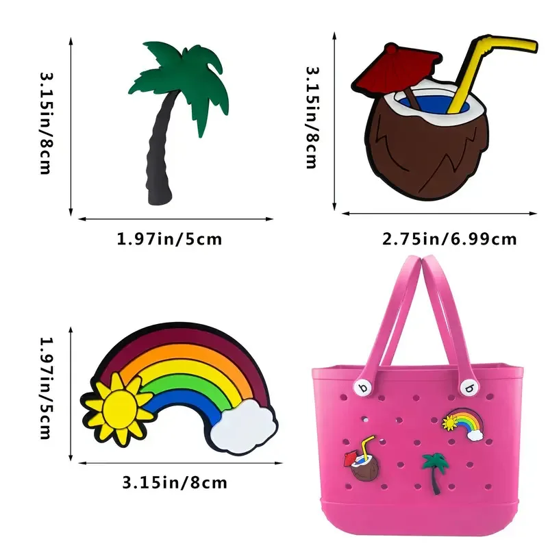 Beach Bag Pendant  Hanging Beach Bag Accessories DIY Handmade Cartoon Decoration Sunglasses Rainbow Summer Pendant