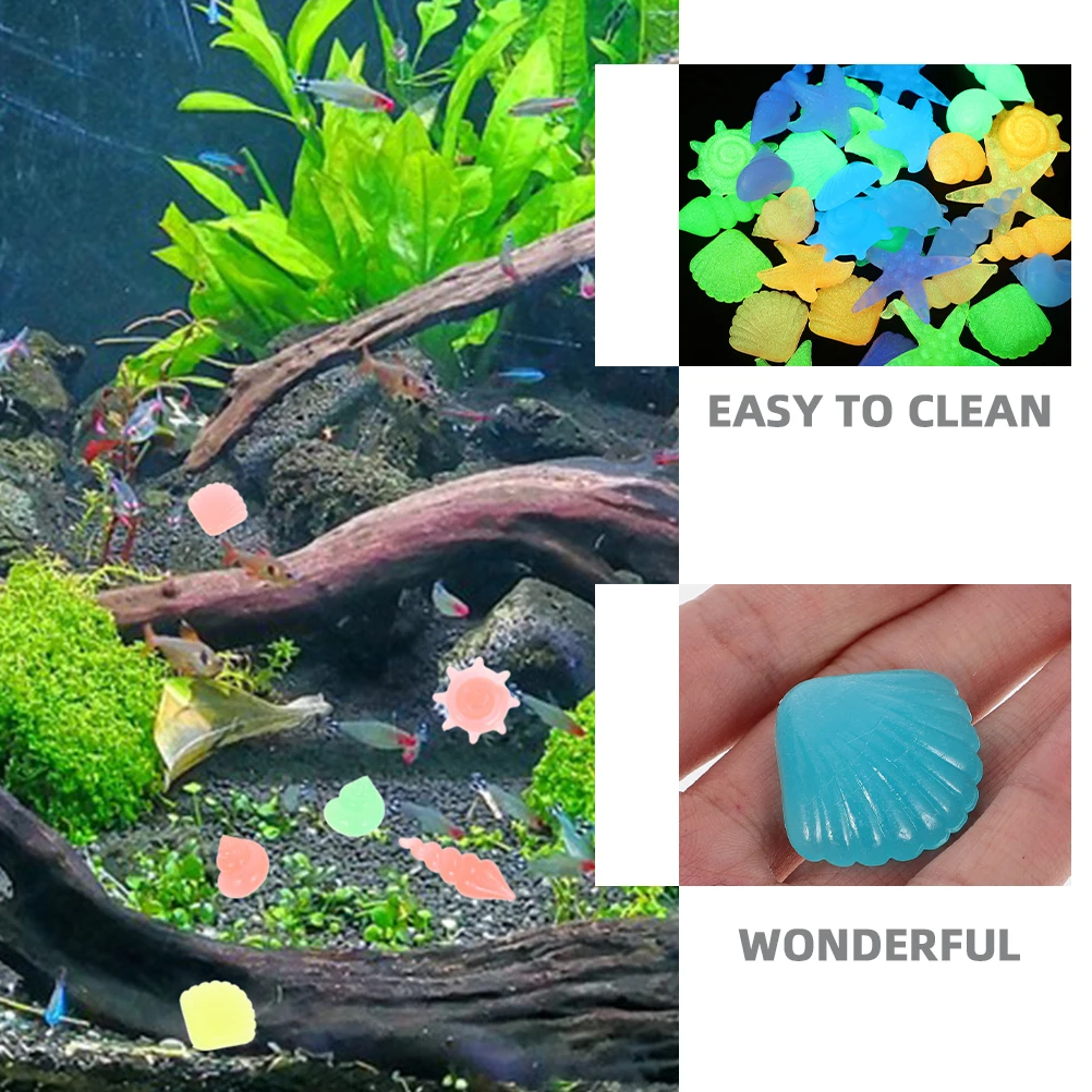 

100 Pcs Light-emitting Stones Fish Tank Decorations Decorative Ornaments Aquarium Rock Landscape Rocks Fluorescence Décor