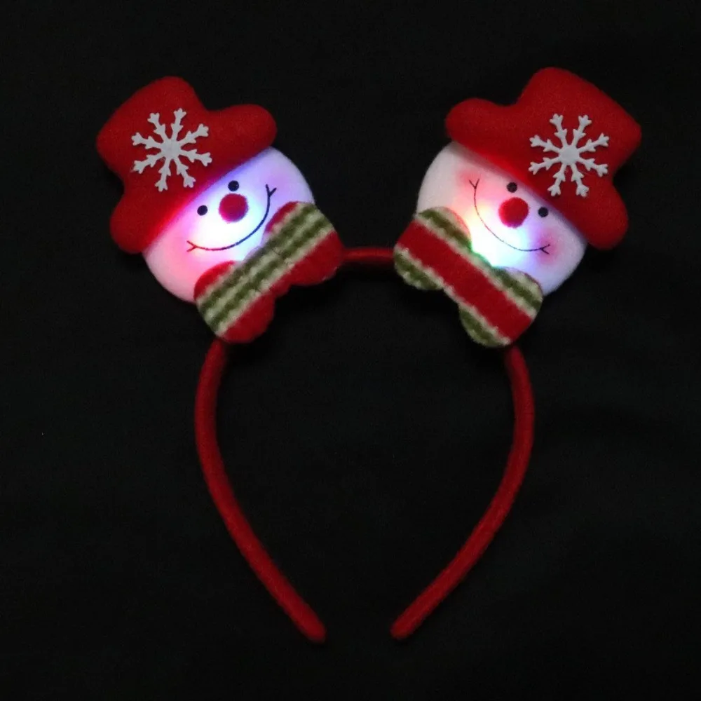 Opaska na głowę LED wielokrotnego użytku Red Snowman Nakrycie głowy Snowman Santa Hairband Elk Multiple Choice Christmas LED Headband Kids Gifts