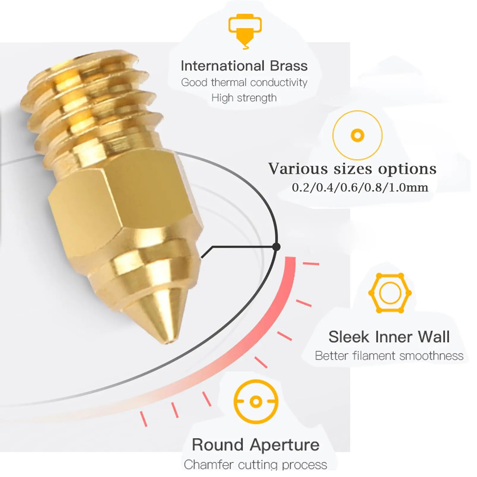 Offizielle Creality Ender 3 S1/CR-6 SE Düsen 0,2/0,4/0,6/0,8/1,0mm aus Messing/Legierung/Hartstahl, für Ender 3/Pro/V2/Max/Neo, Ender 5/Pro – Detail 4