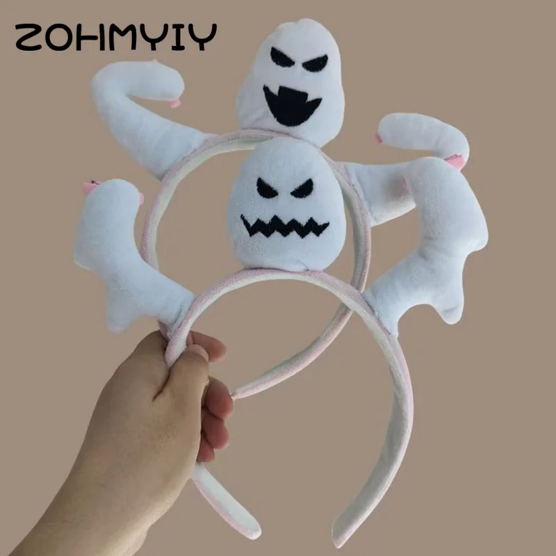 Funny Halloween Ghost Headband Spooky Party Ghost Hairband For Women Men Themed Party Cosplay Props Creative Hair Accessories