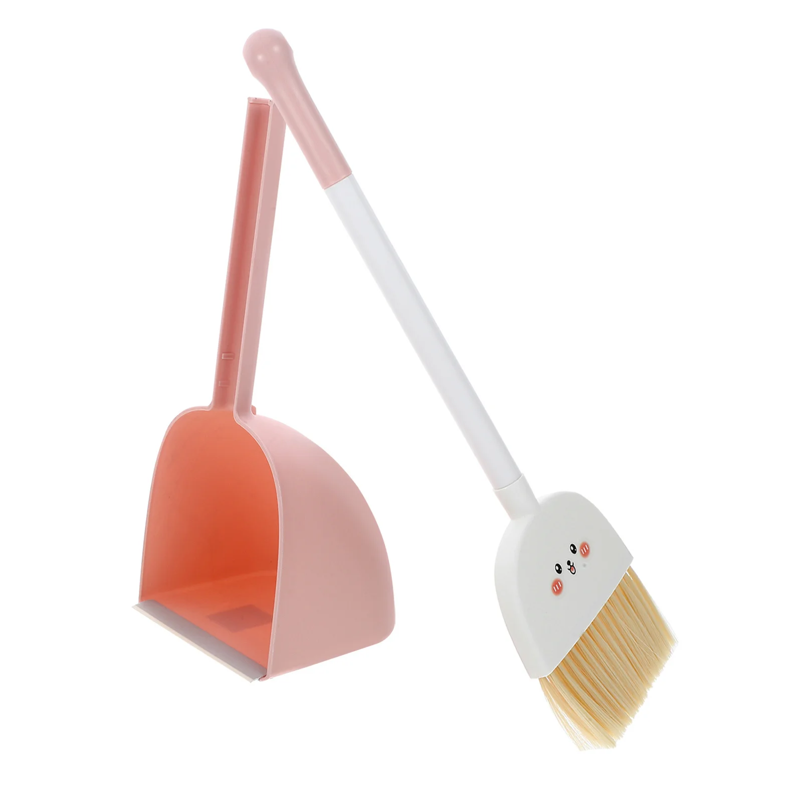 1세트 어린이용 빗자루와 쓰레받기 세트 소형 플라스틱 청소 도구 만화 스타일 컴팩트한 쉬운 보관 어린이 집안일 청소