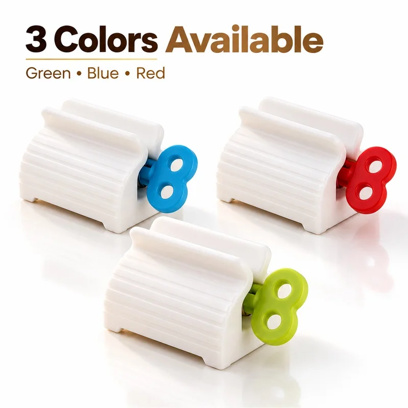 Manual Toothpaste Squeezer Tube Roller Dispenser for Facial Cleanser Hand Cream Reusable Easy Twist Holder