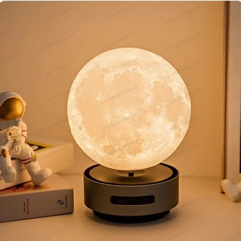 Levitating Moon Night Light Romantic Atmospheric Desktop Ornament, Home Bedroom Office Xmas Valentine Birthday Gift for Kids