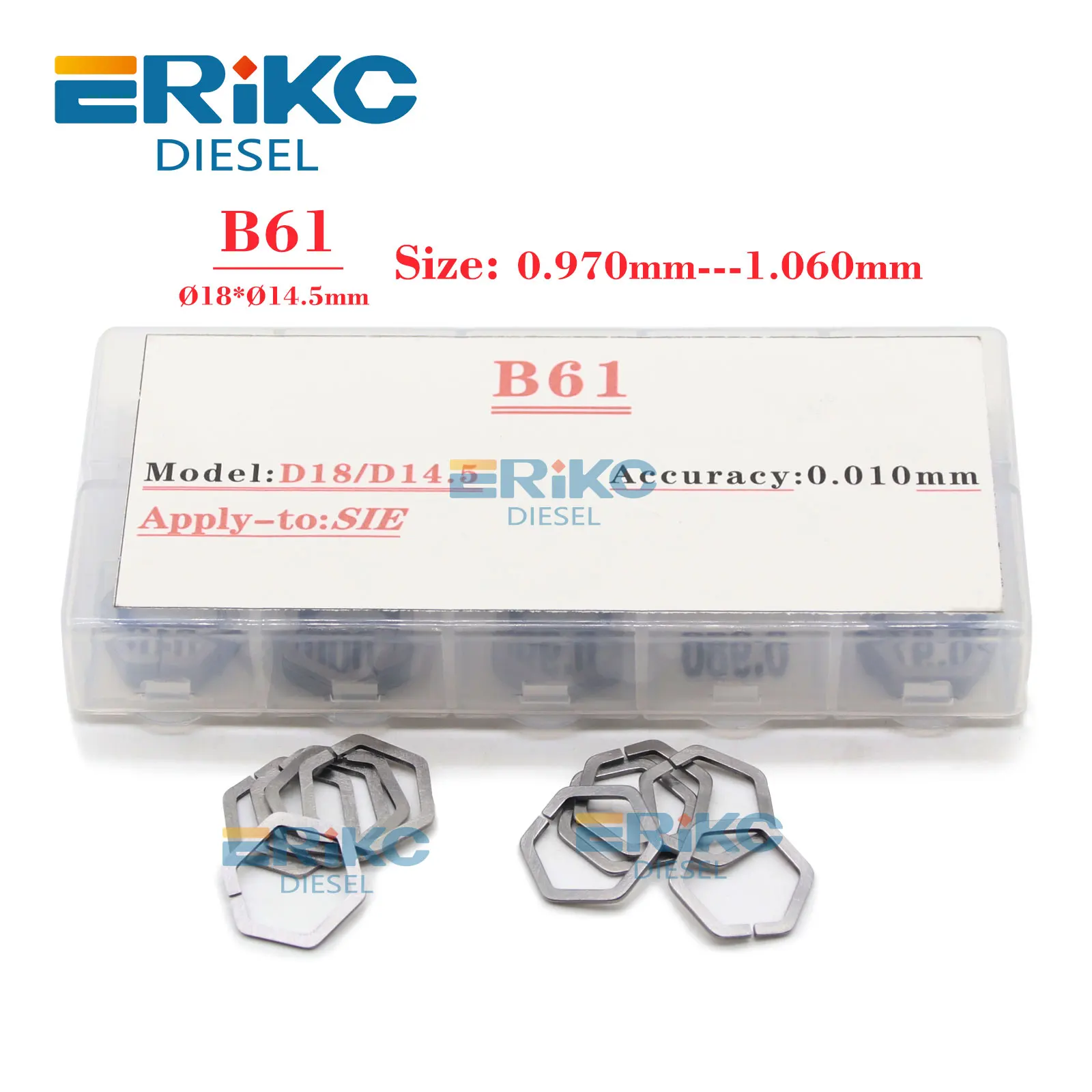B61 Size 0.970-1.060mm For Simens Solenoid Valve Piezo Injector Nozzle Adjustment Washer Shims Accuracy 0.005mm Total 50 pcs