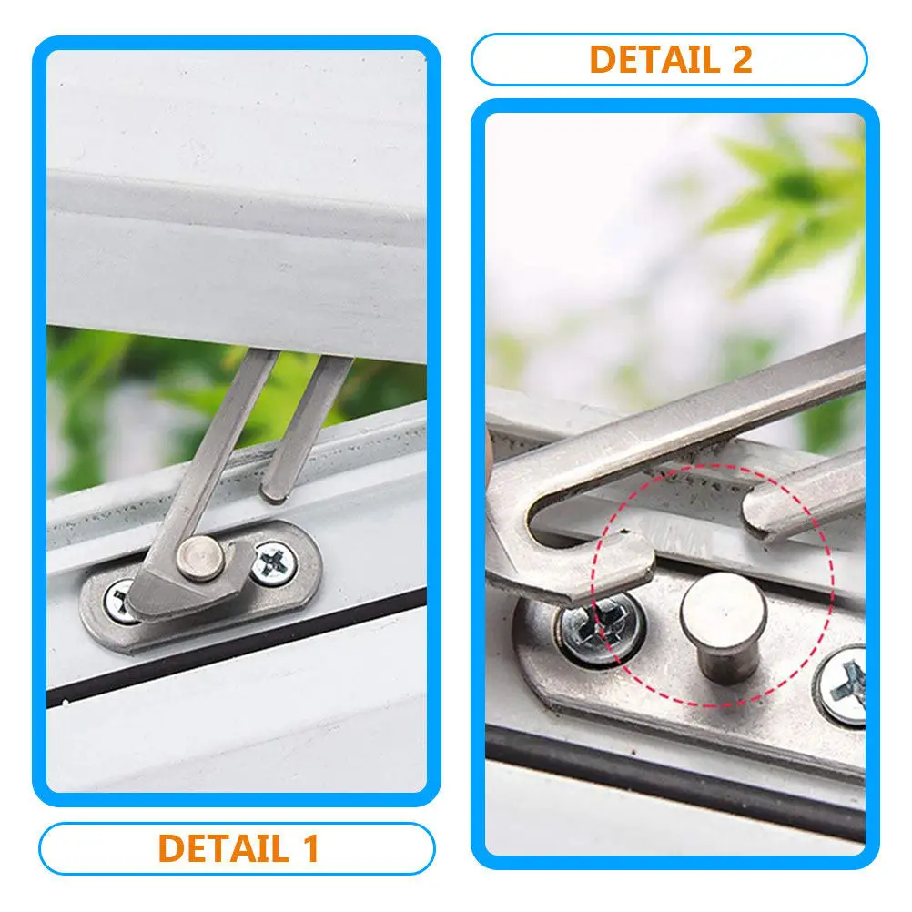 6Pcs Stainless Steel Window Restrictor Casement Window Safety Lock Device for Home Office Protection Control