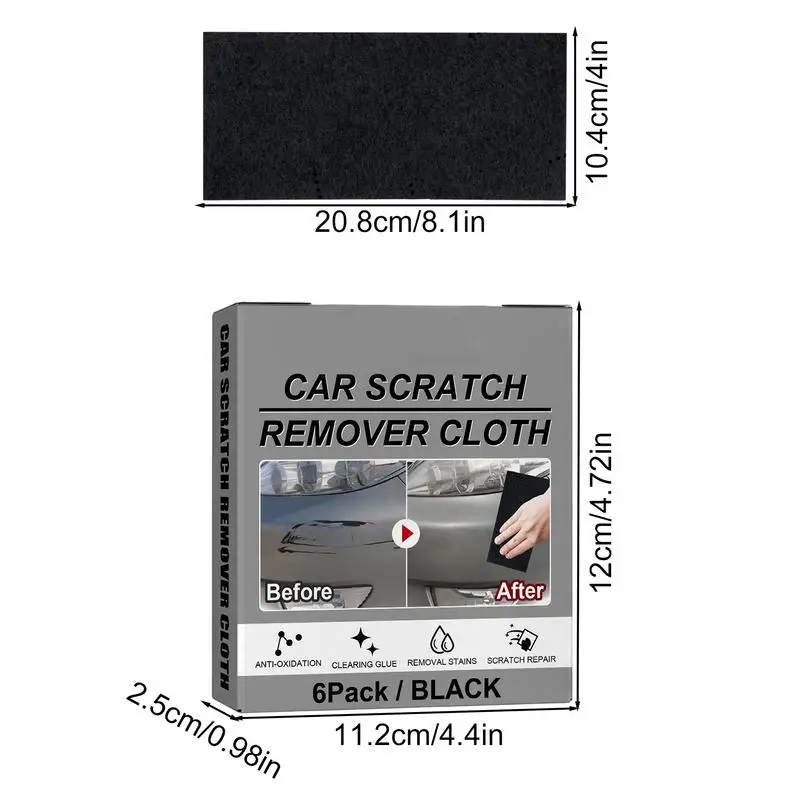 Car Scratch Repair Cloth 6pcs Auto Scratches Cloth Sparkle Auto Scratch Clothes Lightweight For Easy To Use Remove Water Dirt