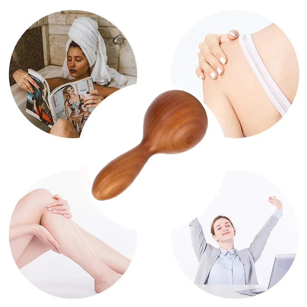 Wooden Massager Handheld Massager Stick for Fascia, Cellulite, Muscle & Abdomen, Body Therapy Massager, Muscle Belly Relief Tool