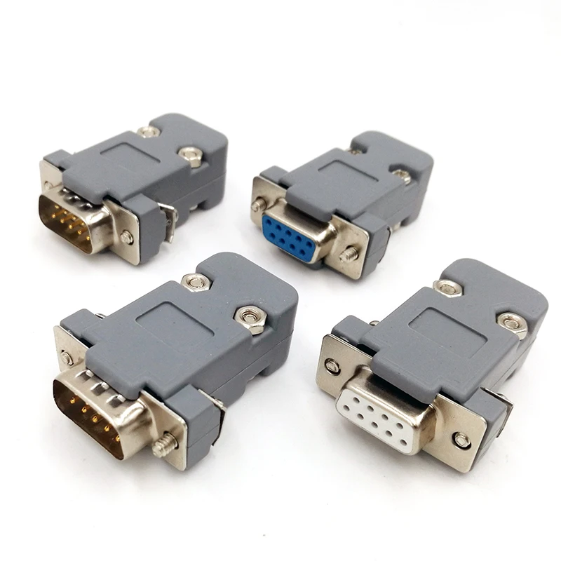 10PCS DB9 Adapter Connector Core RS232 Serial COM Plug Connectors Hole/pin DB15 Female Male Port Socket D Sub DP9 Plastic Case