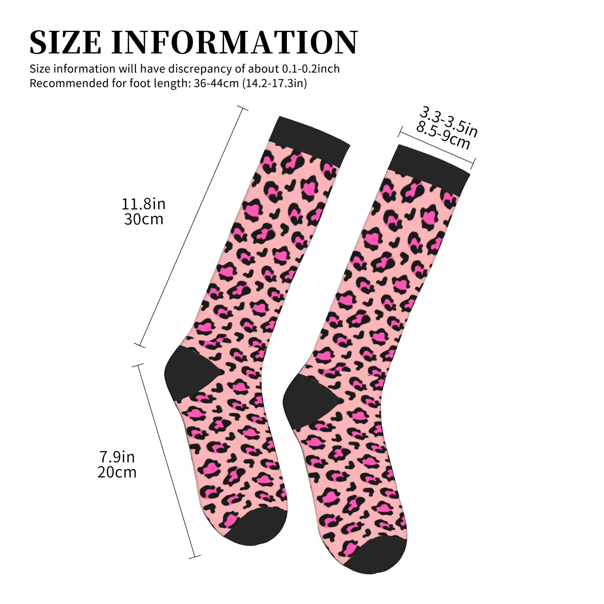 Pink Spotted Animal Pattern Men's Sports Compression Socks Unisex Fashion 3D Print  Dress Socks view 4