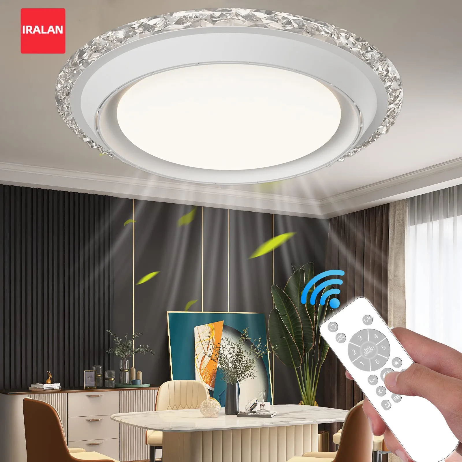 

Современный электрический вентилятор-люстра со светодиодной подсветкой, интегрированный с пультом ДУ, ночник, потолочный вентилятор-светильник, охладитель воздуха, подарки для дома