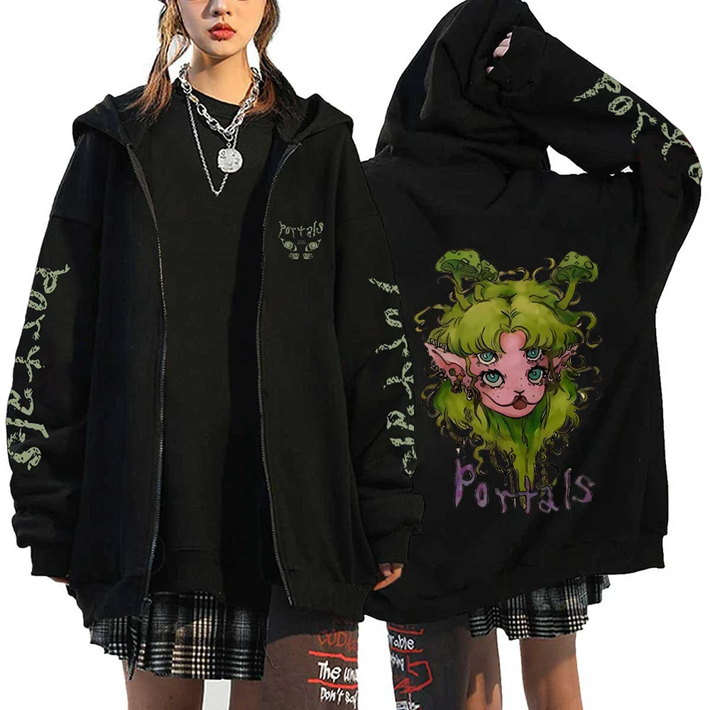 Melanie Martinez Portals Tour Zip Up Hoodies Casual Women Hooded Sweatshirts Popular Trendy Streetwear Zipper Jacket Y2K Coats