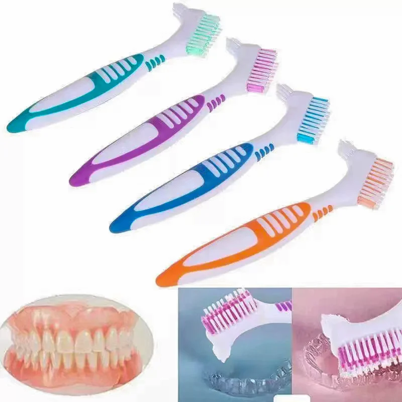 

Denture Cleaning Brush two-sided Heads Deep Cleaning False Teeth Tool Orthodontic Braces Descaling Brush Teeth Whitening Tools