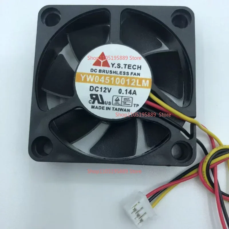 CPU Cooler Fan for Y.S TECH YW04510012LM DC 12V 0.14A 2-wire and  3-wire Automobile Power Amplifier Cooling Fan 45x45x10mm