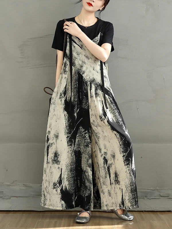 エレガントなハイエンドワンピースパンツ女性の夏シンプルな痩身ルーズカジュアル年齢を問わずワイドレッグパンツ通勤スタイル